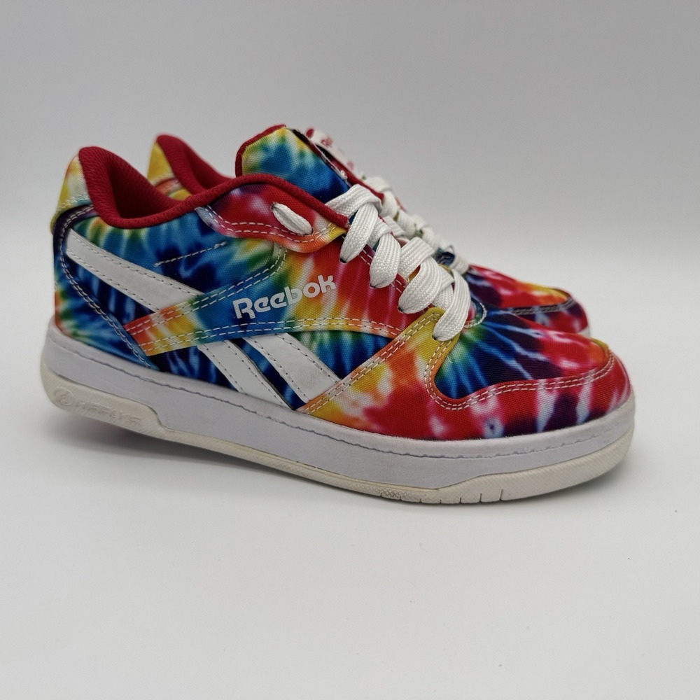 Reebok X Heelys Sneakers Tie Dye Rainbow Children's Size 3 Wide D Shoes
